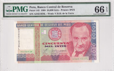 Peru, 50.000 Intis, 1988, UNC, p142
PMG 66 EPQ
Estimate: USD 25-50