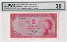 Rhodesia, 1 Pound, 1964, VF, p25a
PMG 30, Queen Elizabeth II. Potrait
Estimate: USD 150-300