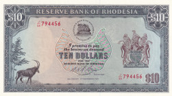 Rhodesia, 10 Dollars, 1975, UNC, p33i
There is ripple.
Estimate: USD 70-140