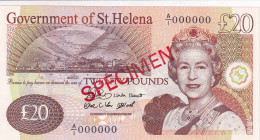 Saint Helena, 20 Pounds, 2004, UNC, p13as, SPECIMEN
Queen Elizabeth II. Potrait
Estimate: USD 100-200