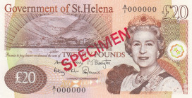Saint Helena, 20 Pounds, 2012, UNC, p13bs, SPECIMEN
Queen Elizabeth II. Potrait
Estimate: USD 100-200