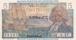 Saint Pierre & Miquelon, 5 Francs, 1950/1960, UNC, p22
Estimate: USD 50-100