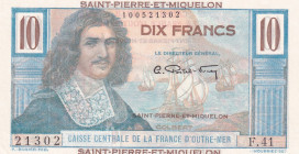 Saint Pierre & Miquelon, 10 Francs, 1950/1960, UNC, p23
There is a crack in the lower left corner.
Estimate: USD 75-150