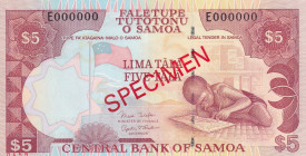 Samoa, 5 Tala, 2002/2005, UNC, p33bs, SPECIMEN
Estimate: USD 25-50