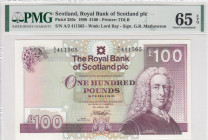 Scotland, 100 Pounds, 1999, UNC, p350c
PMG 65 EPQ
Estimate: USD 500-1000