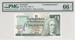 Scotland, 1 Pound, 1994, UNC, p358a
PMG 66 EPQ, Commemorative banknot
Estimate: USD 30-60