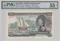 Seychelles, 50 Rupees, 1972, AUNC, p17d
PMG 55 EPQ, Queen Elizabeth II. Potrait
Estimate: USD 700-1400