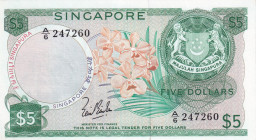 Singapore, 5 Dollars, 1967, UNC, p2a
Estimate: USD 85-170