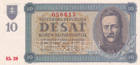 Slovakia, 10 Korun, 1943, UNC, p6s, SPECIMEN
Estimate: USD 40-80
