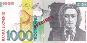 Slovenia, 1.000 Tolarjev, 1993, UNC, p18s, SPECIMEN
Estimate: USD 125-250