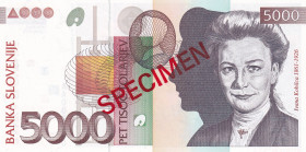 Slovenia, 5.000 Tolarjev, 1993, UNC, p19s, SPECIMEN
Estimate: USD 200-400