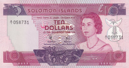 Solomon Islands, 10 Dollars, 1977, UNC, p7a
Queen Elizabeth II. Potrait
Estimate: USD 75-150