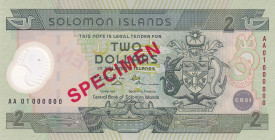 Solomon Islands, 2 Dollars, 2001, UNC, p23s, SPECIMEN
Commemorative banknote, polymer
Estimate: USD 50-100