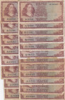 South Africa, 1 Rand, 1966/1972, p109; p110, (Total 20 banknotes)
In different condition between FINE and VF
Estimate: USD 20-40