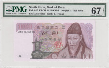 South Korea, 1.000 Won, 1983, UNC, p47
PMG 67 EPQ, High condition 
Estimate: USD 25-50