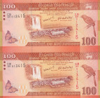 Sri Lanka, 100 Rupees, 2010, UNC, p125c, (Total 2 banknotes)
In 2 blocks. Uncut.
Estimate: USD 25-50