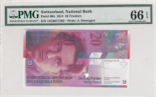 Switzerland, 20 Franken, 2014, UNC, p69h
PMG 66 EPQ
Estimate: USD 40-80