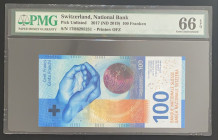 Switzerland, 100 Franken, 2017, UNC, p77A
PMG 66 EPQ
Estimate: USD 150-300