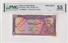 Syria, 10 Pounds, 1965, AUNC, p95as, SPECIMEN
PMG 55
Estimate: USD 600-1200