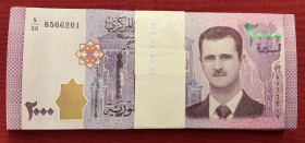 Syria, 2.000 Pounds, 2018, UNC, p117, BUNDLE
(Total 100 consecutive banknotes)
Estimate: USD 80-160