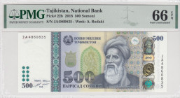 Tajikistan, 500 Somoni, 2018, UNC, p22b
PMG 66 EPQ
Estimate: USD 140-280