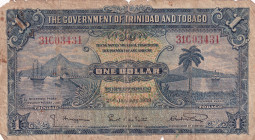 Trinidad & Tobago, 1 Dollar, 1939, FINE, p5b
There are blemishes, rips and cracks.
Estimate: USD 20-40