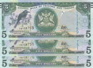 Trinidad & Tobago, 5 Dollars, 2006, UNC, p47a, (Total 3 banknotes)
Estimate: USD 15-30