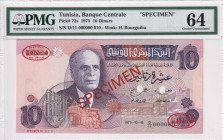 Tunisia, 10 Dinars, 1973, UNC, p72s, SPECIMEN
PMG 64
Estimate: USD 500-1000