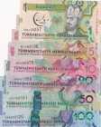 Turkmenistan, 1-5-10-20-50-100 Manat, 2012/2017, UNC, (Total 6 banknotes)
Estimate: USD 30-60