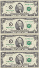 United States of America, 2 Dollars, 2003, UNC, p516a, (Total 4 banknotes)
In 4 blocks. Uncut.
Estimate: USD 25-50