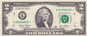 United States of America, 2 Dollars, 2003, UNC, p516a, REPLACEMENT
Low serial
Estimate: USD 20-40