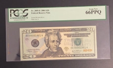 United States of America, 20 Dollars, 2004, UNC, p521a
PCGS 66 PPQ, #1961
Estimate: USD 200-400