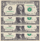 United States of America, 1 Dollar, 2009, UNC, p530, (Total 4 banknotes)
Low serial
Estimate: USD 40-80