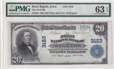 United States of America, 20 Dollars, 1904, UNC, 
PMG 63 EPQ, Rock Rapids, Iowa
Estimate: USD 1000-2000