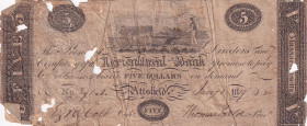 United States of America, 5 Dollars, 1819, POOR, 
The Agricultural Bank of Massachusett
Estimate: USD 30-60