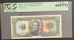 Uruguay, 0.50 Nuevo Peso on 500 Pesos, 1975, UNC, p54
PCGS 66 PPQ
Estimate: USD 25-50