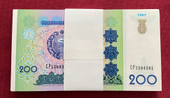 Uzbekistan, 200 Sum, 1997, UNC, p80, BUNDLE
(Total 100 consecutive banknotes)
Estimate: USD 25-50