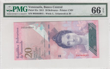 Venezuela, 20 Bolívares, 2011, UNC, p91e
PMG 66 EPQ
Estimate: USD 25-50