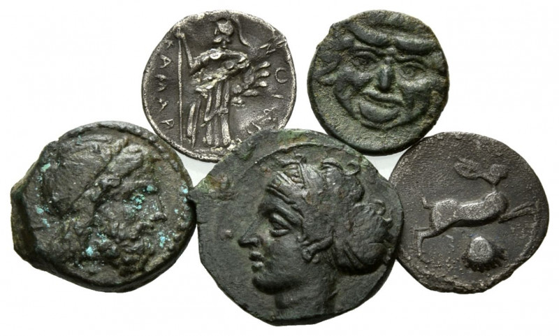 ITALIEN, SIZILIEN / Stadt Akragas, AE 14 (338-287 v.Chr.). Belorb. Zeuskopf r. R...