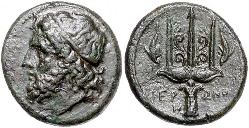 ITALIEN, SIZILIEN / Stadt Syrakus, AE 21 (Hieron II., 274-216 v.Chr.). Kopf des ...
