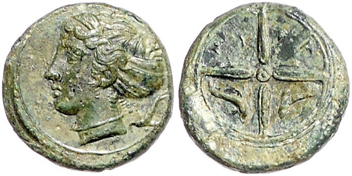 ITALIEN, SIZILIEN / Stadt Syrakus, AE 16 (vor 357 v.Chr.). Kopf der Arethusa l. ...