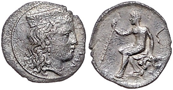 ITALIEN, SIZILIEN / Stadt Thermai, AR Litra (405-350 v.Chr.). Kopf der Hera mit ...