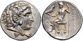GRIECHENLAND, MAKEDONIEN. Alexander III. der Große, 336-323 v.Chr., AR Tetradrachme, Arados (ca.320-315 v.Chr.). Herakleskopf r. Rs.Zeus thront l., r....