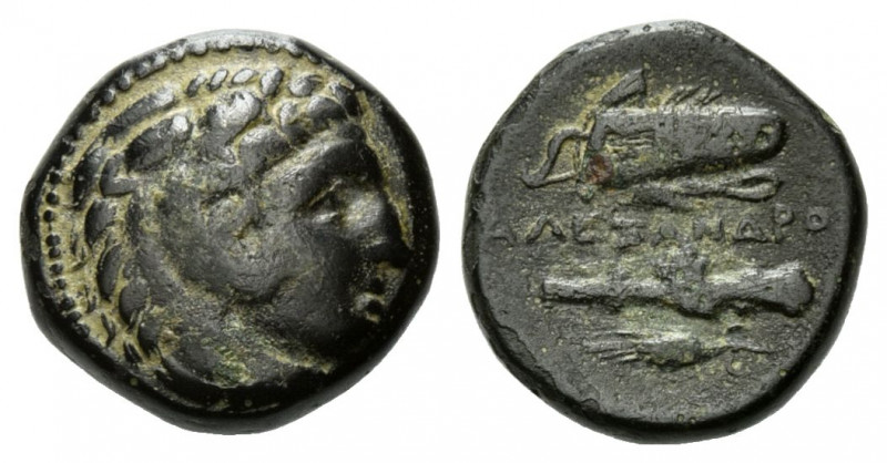 GRIECHENLAND, MAKEDONIEN. Alexander III. der Große, 336-323 v.Chr., AE 16. Kopf ...