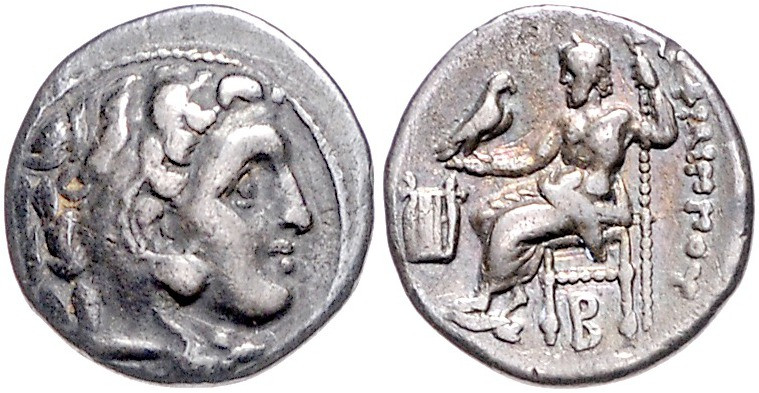 GRIECHENLAND, MAKEDONIEN. Philipp III., 323-317 v.Chr., AR Drachme, Kolophon. Ko...