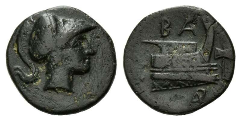 GRIECHENLAND, MAKEDONIEN. Demetrios Poliorketes, 294-288 v.Chr., AE 16. Kopf des...