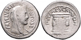 RÖMISCHE REPUBLIK, L. Aemilius Lepidus Paullus und L. Scribonius Libo, 62 v.Chr., AR Denar. Diad., verschl. Kopf der Concordia. Rs.Scribonische Quelle...