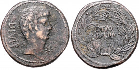RÖMISCHE REPUBLIK, Caius Octavius (Augustus) und Divus Julius Caesar, 44-31 v.Chr., AE Dupondius (38 v.Chr.), Italien. Bärtiger Kopf des Octavian r., ...