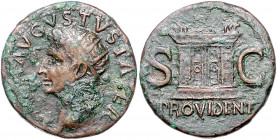 RÖMISCHES REICH, Augustus, 27 v.-14 n.Chr., posthum unter Tiberius, 14-37, AE Dupondius (22-30), Rom. Kopf mit Strahlenkrone l., DI[VVS] AVGVSTVS PATE...