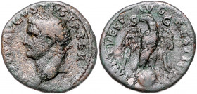 RÖMISCHES REICH, Augustus, 27 v.-14 n.Chr., posthum unter Titus, 79-81, AE As, Rom. Büste mit Strahlenkrone. Rs.IMP T VESP AVG RESTITVT. Adler auf Glo...